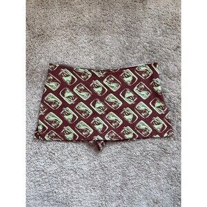 Urban Outfitters Dalilah Linen Sardine Print Skort In Brown Size LARGE